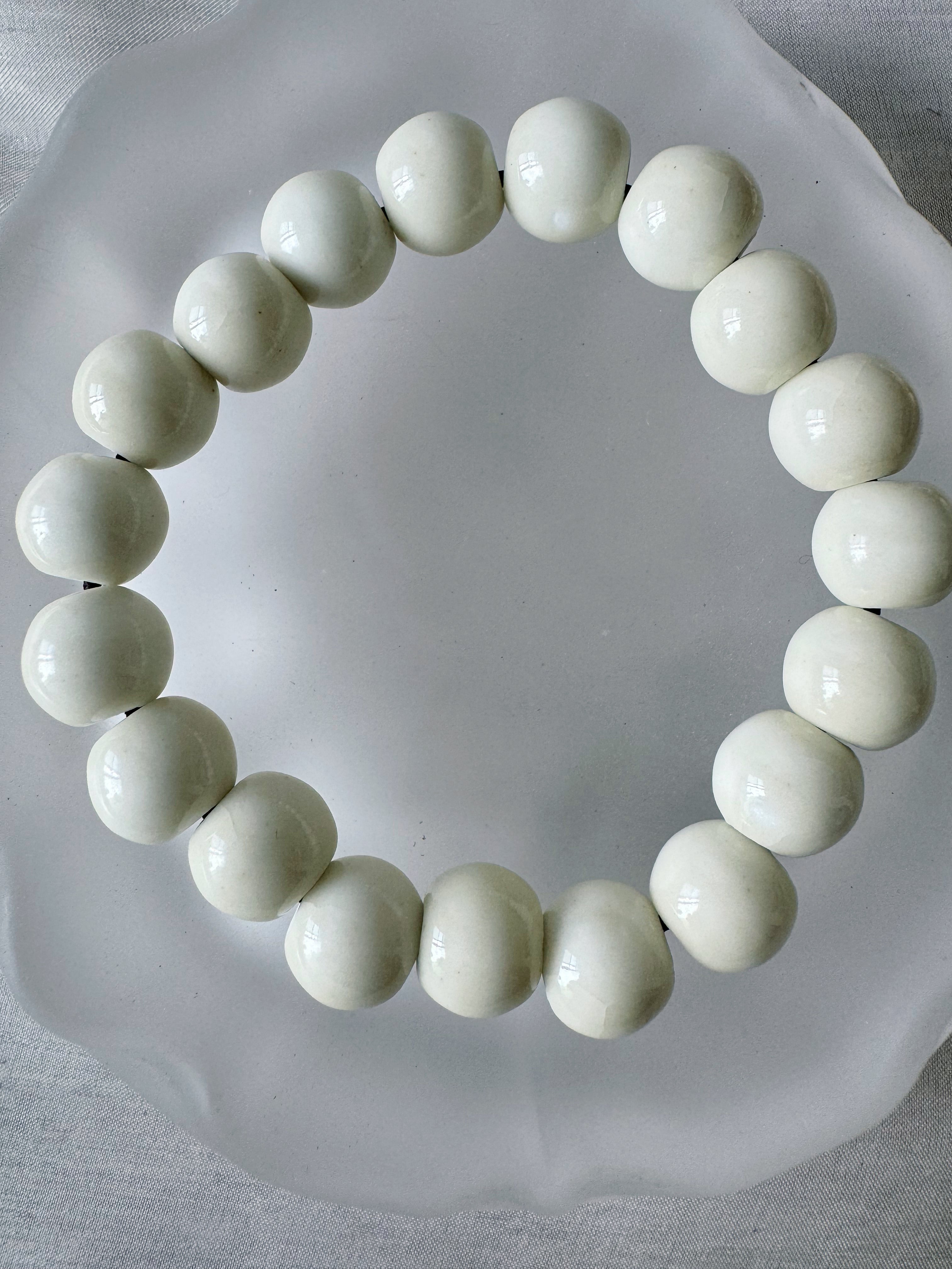 Ceramic Whiteware Bracelet, Pure Healing Energy, New Chinese Style