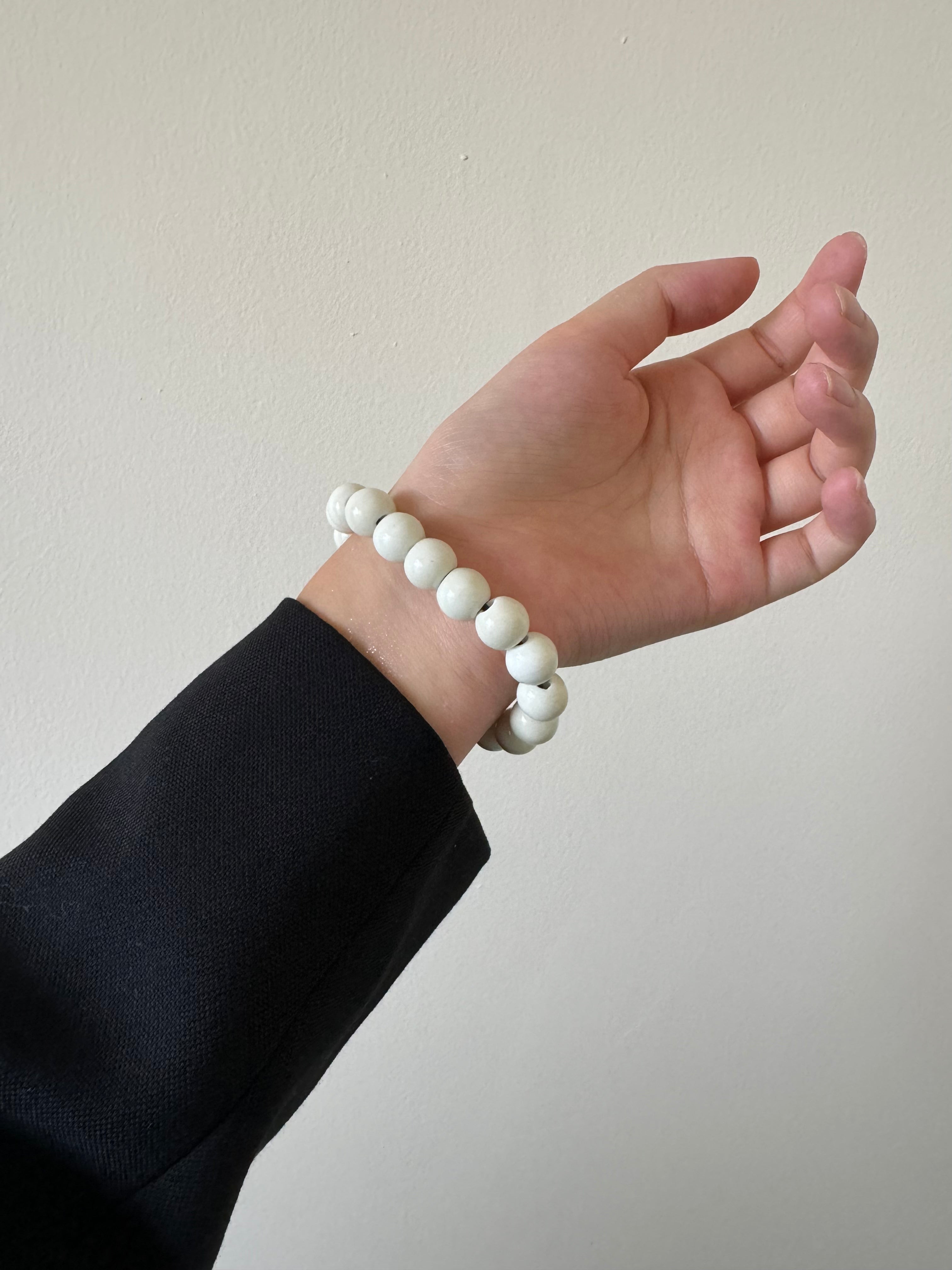 Ceramic Whiteware Bracelet, Pure Healing Energy, New Chinese Style